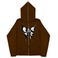thumbnail image 5 of Sudaderas informales con mariposas Y2k oscuras europeas y americanas para hombres y mujeres, sudaderas con capucha góticas para parejas, sudadera con cremallera de gran tamaño Harajuku, 5 of 5