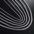 thumbnail image 3 of QQTDFG 3/4/5/6/7mm Fashion Braided Wheat Chain 316L Stainless Steel Men Women Necklace-Silver-7mm-36 inch necklace, 3 of 5