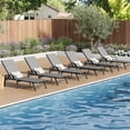thumbnail image 1 of Chaises de Patio Chaises Longues d'Extérieur Ensemble de 6 - Inclinaison Réglable, Textilène Gris, Dossier à 5 Positions pour Bord de Piscine, Jardin (Lot de 6), 1 of 6