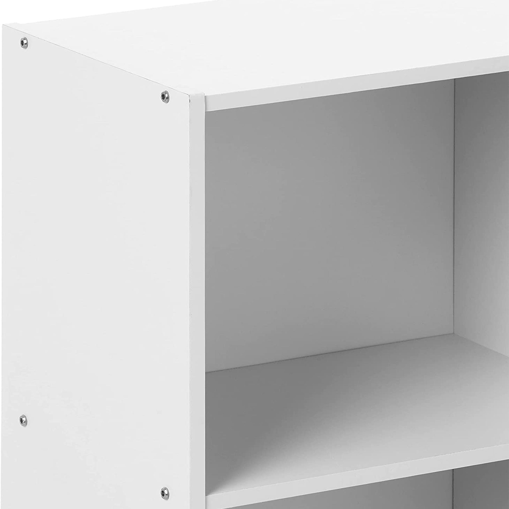 Hodedah 3-Shelf Bookcase, White