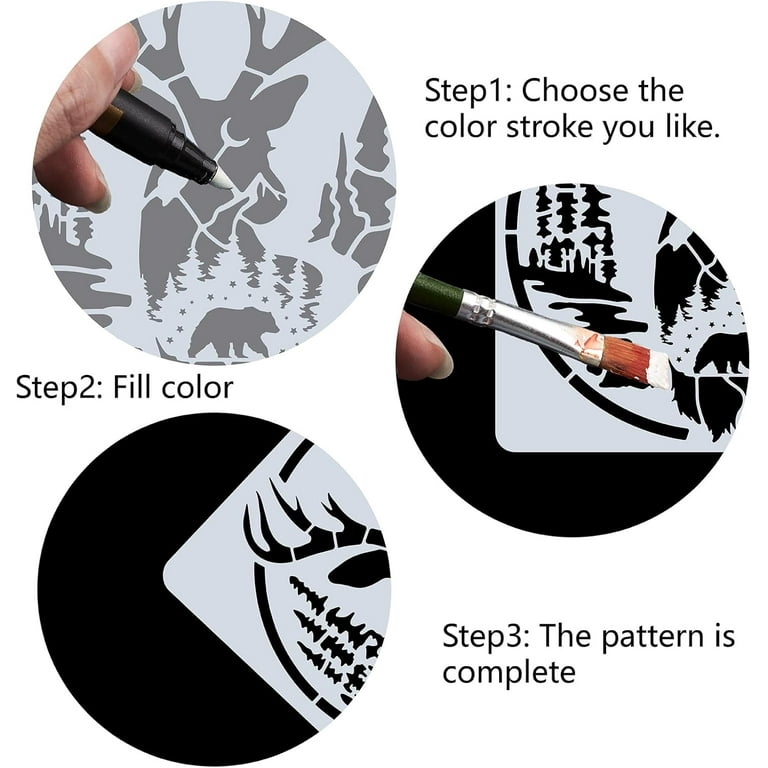 GORGECRAFT Large Reusable Angel & Moon Stencil - 12x12 Inch Plastic Template For Wall, Floor, Wood Painting