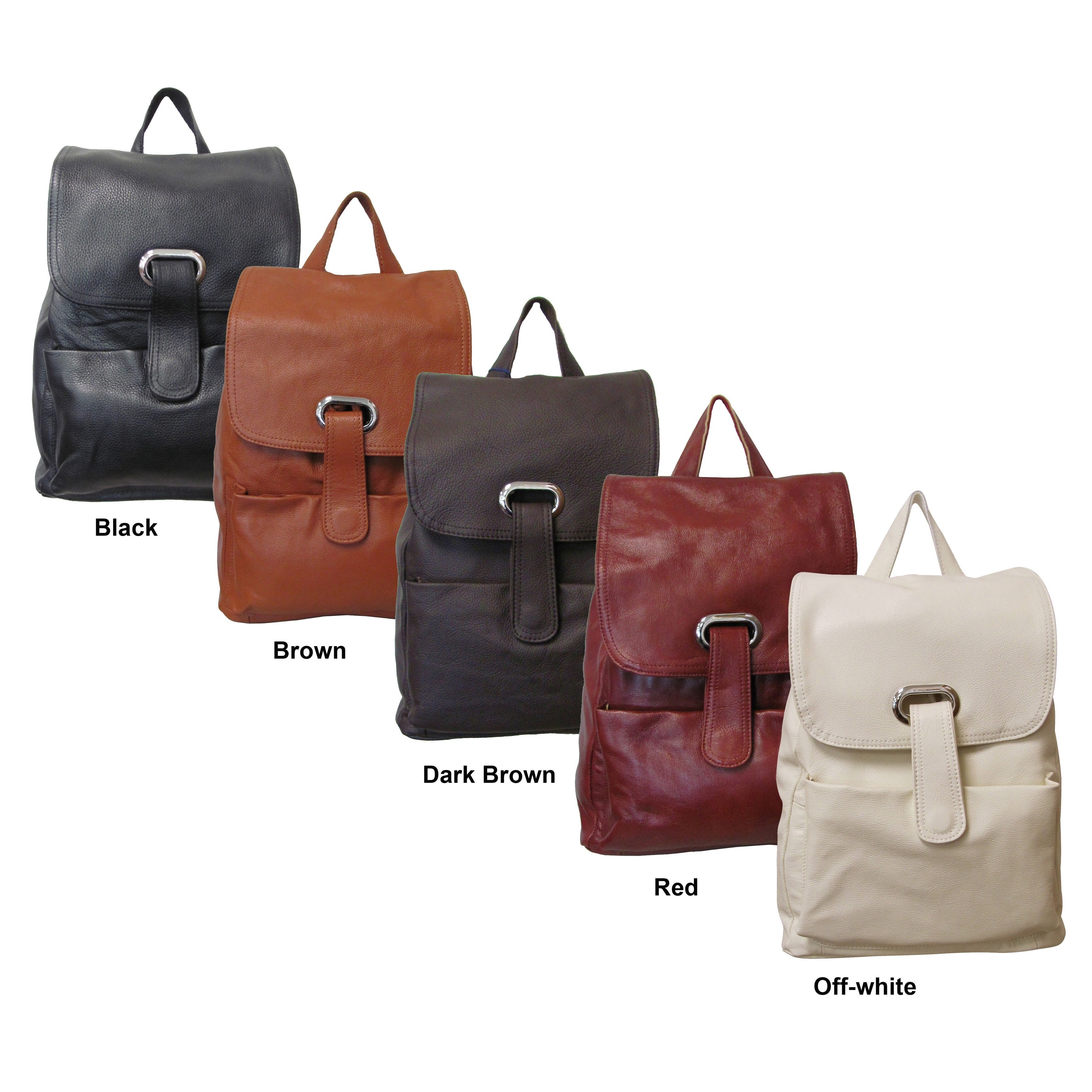 Amerileather Miles Leather Backpack in Red Color