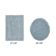 thumbnail image 2 of Better Trends 2 Piece Bathroom Rugs Toilet Lid Cover Set 100% Cotton Water Absorbent Reversible Mat Machine Washable Bath Rug for Bathroom Floor Decor Toilet Seat Covers 18"x20"|17"x24" Blue Lux, 2 of 4