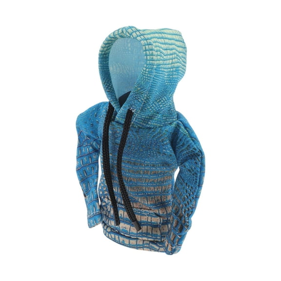 Unique Bargains Gear Shift Knob Cover Car Shift Knob Hoodie Blue Polyester 6.3"x5.12" 1 Pc Digital Printing