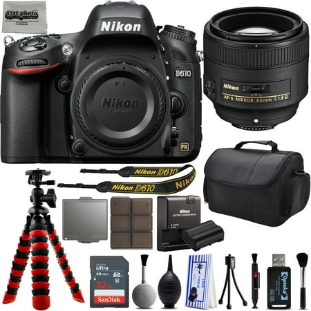 Nikon D610 DSLR SLR Digital Camera + 18-55mm VR II + 6.5mm Fisheye + 55-300mm VR + 650-2600mm Lens + Filters + 128GB Memory + Action Stabilizer + i-TTL Autofocus Flash + Backpack + Case + 70