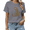 1-Gray, variant on Women's Beige Sitting Cheetah Profile Silhouette Graphic Short Sleeve T-Shirt Cotton Crewneck Top