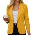 thumbnail image 5 of felwors Womens Blazers for Work Casual Business Open Front Solid Blazers Summer Lightweight Lapel Draped Office Suit Jackets Yellow, M, 5 of 6