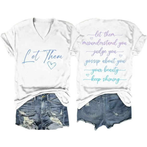 Camiseta informal de mujer con estampado de doble degradado, manga corta y cuello en V - Camiseta ligera y transpirable con gráfico de fútbol para el día del partido y para el uso diario