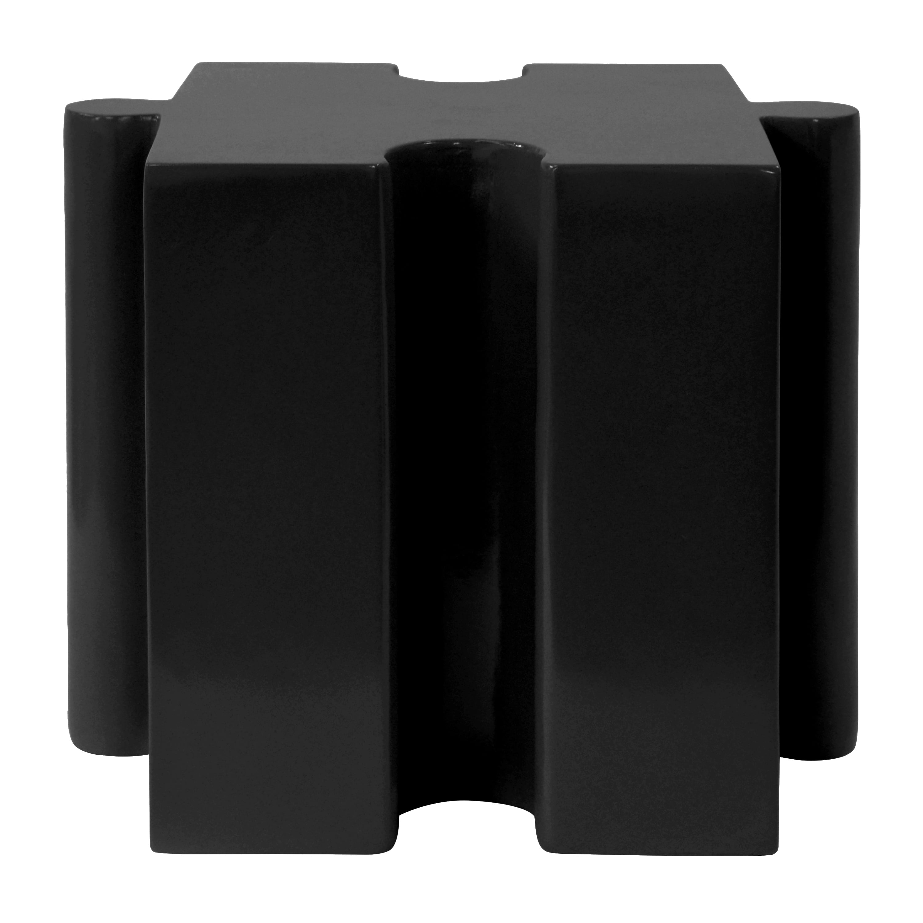 Puzzle Art Side Table, Outdoor Modular Concave Edge Table for Patio Garden Indoor Outdoor, Black