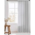 thumbnail image 3 of Sheer Curtains 84 Inches Long, Gray Stripes Semi Sheer Curtains Light Filtering Window Treatment, Vintage Minimalist Lines Texture Privacy Voile Drapes for Living Room Bedroom 52x84 Inch, 3 of 7