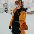 thumbnail image 4 of EeaseCA 1 Pc Adorable Plush Bag Fashionable Chic Convenient Drawstring Bag (Brown), 4 of 8