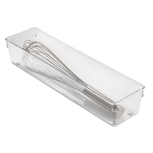 InterDesign 4 in. H x 3 in. W x 16 in. L Clear Plastic Drawer Organizer