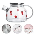 thumbnail image 3 of Théière en Verre Résistante à la Chaleur Motifs Fraise 1000ML, 3 of 9