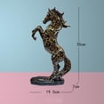 thumbnail image 2 of Estatua de caballo, escultura de resina Feng Shui, regalo de inauguración de la casa, decoración de escritorio Saltando Negro, 2 of 8
