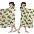 thumbnail image 4 of Cartoon Tractors Pumpkins Beige Pattern Hooded Bath Towel，60"x35" for Ages 3 To 12 Kids, Quick Dry Lightweight Soft Microfiber Hood Beach Towel Cover Up for Kids, 4 of 7
