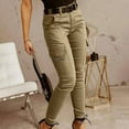 thumbnail image 2 of Lenpel Women's Skinny Cargo Pants Lightweight Travel Hiking Joggers High Waisted Tapered Casual Athletic Pants, 2 of 5
