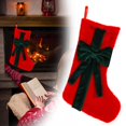 thumbnail image 1 of Décorations de Noël Hangs Bas de Noël Rouges, Ornements Suspendus pour Cheminée de Noël, Chaussettes en Peluche avec Nœud en Velours Rouge pour Famille, Décorations de Vacances de Noël, 1 of 9