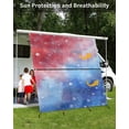thumbnail image 3 of 4th of July RV Awning Sun Shade Screen 9'X7' Red White and Blue Cloud Mesh Sunscreen Patriotic Star Stripes Awning Shade Screen with Zipper UV Blocker Completed Kits for RV Motorhome Camper, 3 of 7