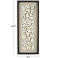 thumbnail image 3 of DecMode Cream Shell Handmade Abstract Shell Wall Decor with Beige Linen Backing and Black Frame, 3 of 10