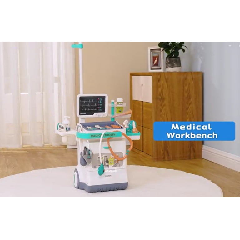 Doctor Set Plastic ABS Medical Station Toy Mobile Cart for