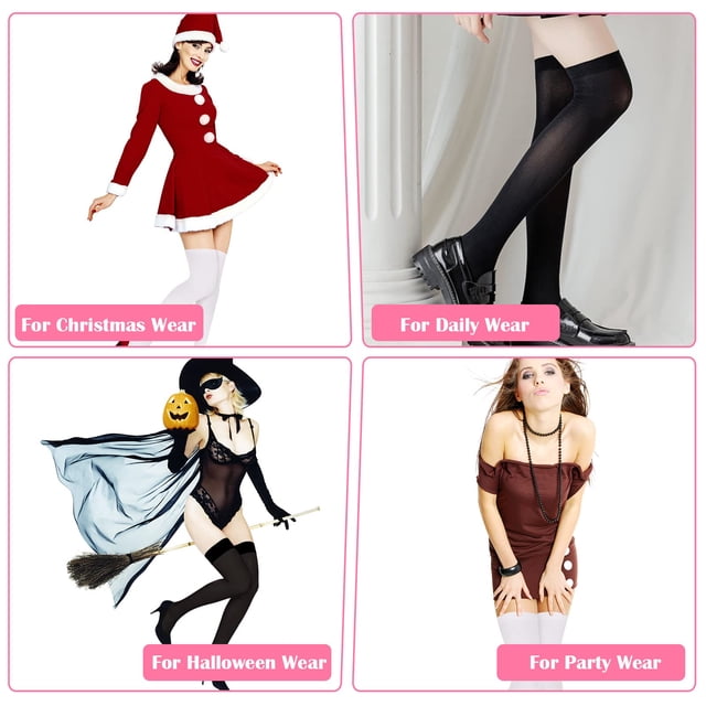 relayinert 4a Ensemble de 2 Robe en Nylon avec Style Cuisse Chaussettes Hautes pour Jupes Robe et Shorts Ligne Lisse 1Set