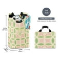 thumbnail image 2 of Yayeee Freestanding Laundry Hamper with Handle Collapsible Large Storage Basket for Clothes, Light Green Geometric, 2 of 7