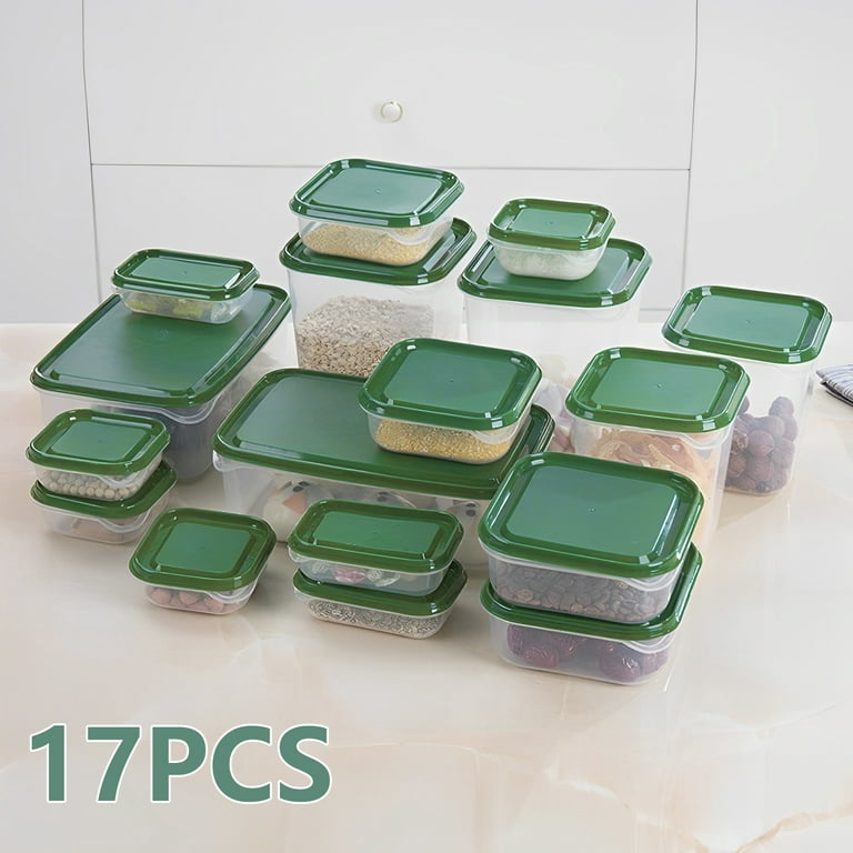 17Pcs Food Storage Container with Lids Stackable Food Storage Box