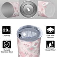 thumbnail image 4 of Pioneer Flower Floral Print Pattern 20oz Skinny Tumbler with Straw & Lid, Double Wall Vacuum Insulated Cup, Leak-Proof, Cup Holder Friendly, Hot 6H Cold 12H, 4 of 6
