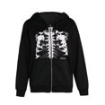 thumbnail image 4 of Womens Goth Long Sleeve Hooded Jacket Pattern Zip Up Outwear Hooded Tops, 4 of 8