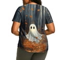 thumbnail image 5 of Qzwdhjm Plus Size Halloween Shirts for Women Short Sleeve Ghost Spooky Season T Shirt Loose Casual Crewneck Graphic Tee for Halloween Daily Wear, 5 of 6