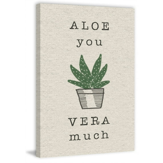MARMONT HILL - Handmade Aloe You Very Much Print on Wrapped Canvas 12 x 18