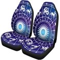 thumbnail image 2 of RYLABLUE Set of 2 Car Seat Covers Zodiac Horoscope Circle Astrology Sign Constellation Symbol Star Aquarius Universal Auto Front Seats Protector Fits for Car,SUV Sedan,Truck, 2 of 5