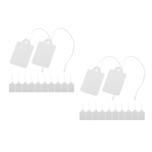 Raindrops 400 pcs  White Prices Tags With String Attached Papers Hang Tags For Merchandise Writable Marking Tags For Retail Clothing Jewelry And Yard Sale