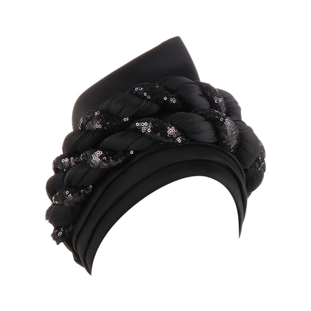 Foulard d'Été Musulman pour Femmes, Sequins Colorés, Couche Spatiale, Chapeau Exagéré, Mode, Assorti