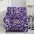 thumbnail image 2 of HELLHERO Spider Print Recliner Chair Slipcovers for Reclining Chair Spider Web Print Lazyboy Recliner Chair Cover with Storage Pockets Single-Seater, Purple, 2 of 8