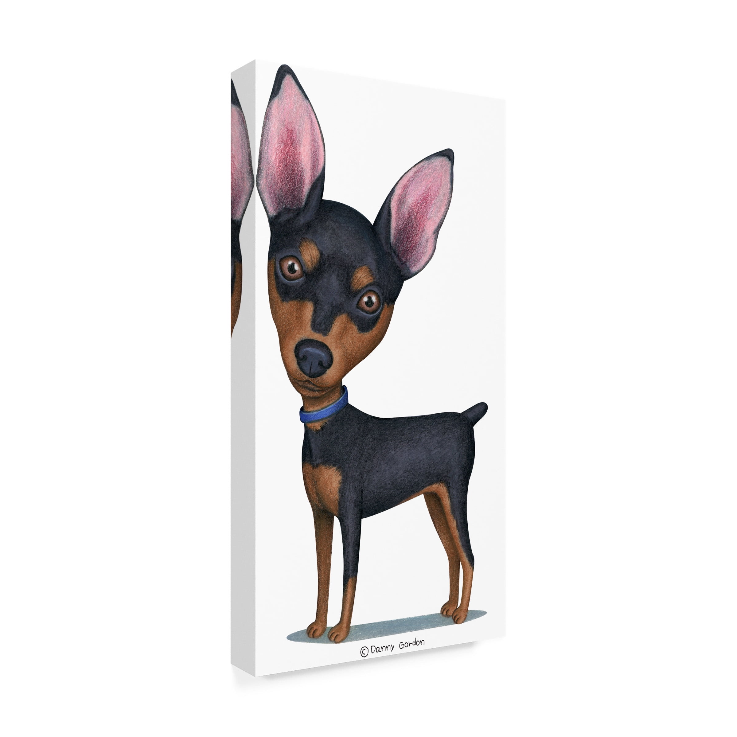 Danny Gordon Art 'Miniature Pinscher Blue Collar' Canvas Art