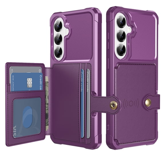 Dteck for Samsung Galaxy A57 5G Case Wallet with Credit Card Holder, Shockproof Kickstand Rugged Phone Cover Compatible with Magnetic Car Mount,Purple