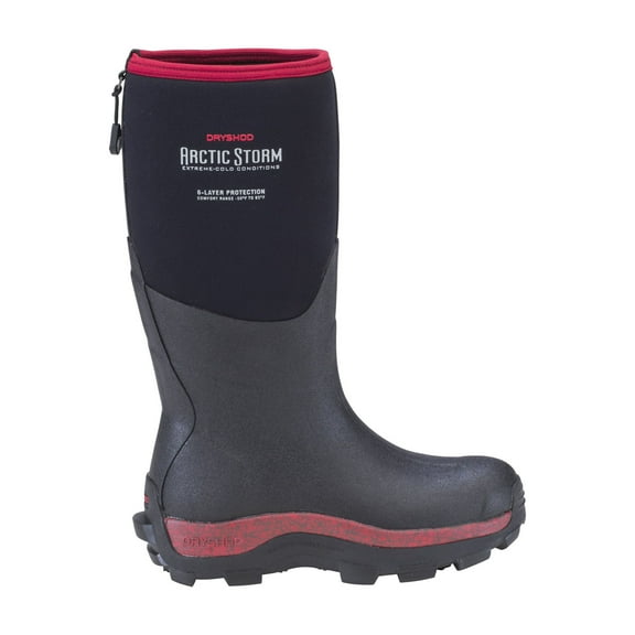 Dryshod Women's Arctic Storm Mid Cut Black/Cranberry Boot in Size 9