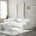 thumbnail image 2 of Williamspace 101" Modern Oversized Curved Sofa,Back Upholstered Boucle Couch with 4 Throw Pillows,4-Seat Teddy Boucle Fabric Couch for Living Room Office Apartment,Beige, 2 of 11