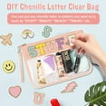 thumbnail image 5 of Izuzta Clear PVC Flat Pouch,PU Makeup Bag Clear Zipper Pouch with Wristlet,DIY Chenille Letter Bag Waterproof Portable Travel Toiletry Bag Cosmetic Pouch for Women Girls(Pink), 5 of 6