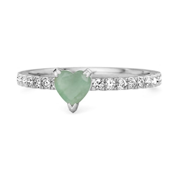 1.65 Cts Emerald 925 Sterling Silver Heart Ring Unique Lovers Women Valentines Day Gifts Ring