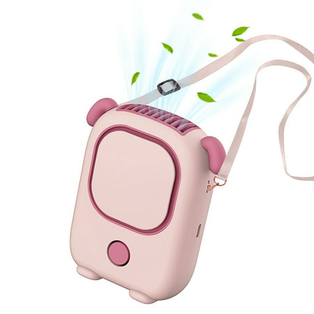 

Weerihhol Fan Hanging Rechargeable With An Portable For Outdoor Necklace Fan Adjustable Operated 1200mAh Battery Travel Bladeless Electric Mini Fan Lanyard Neck Smart Home