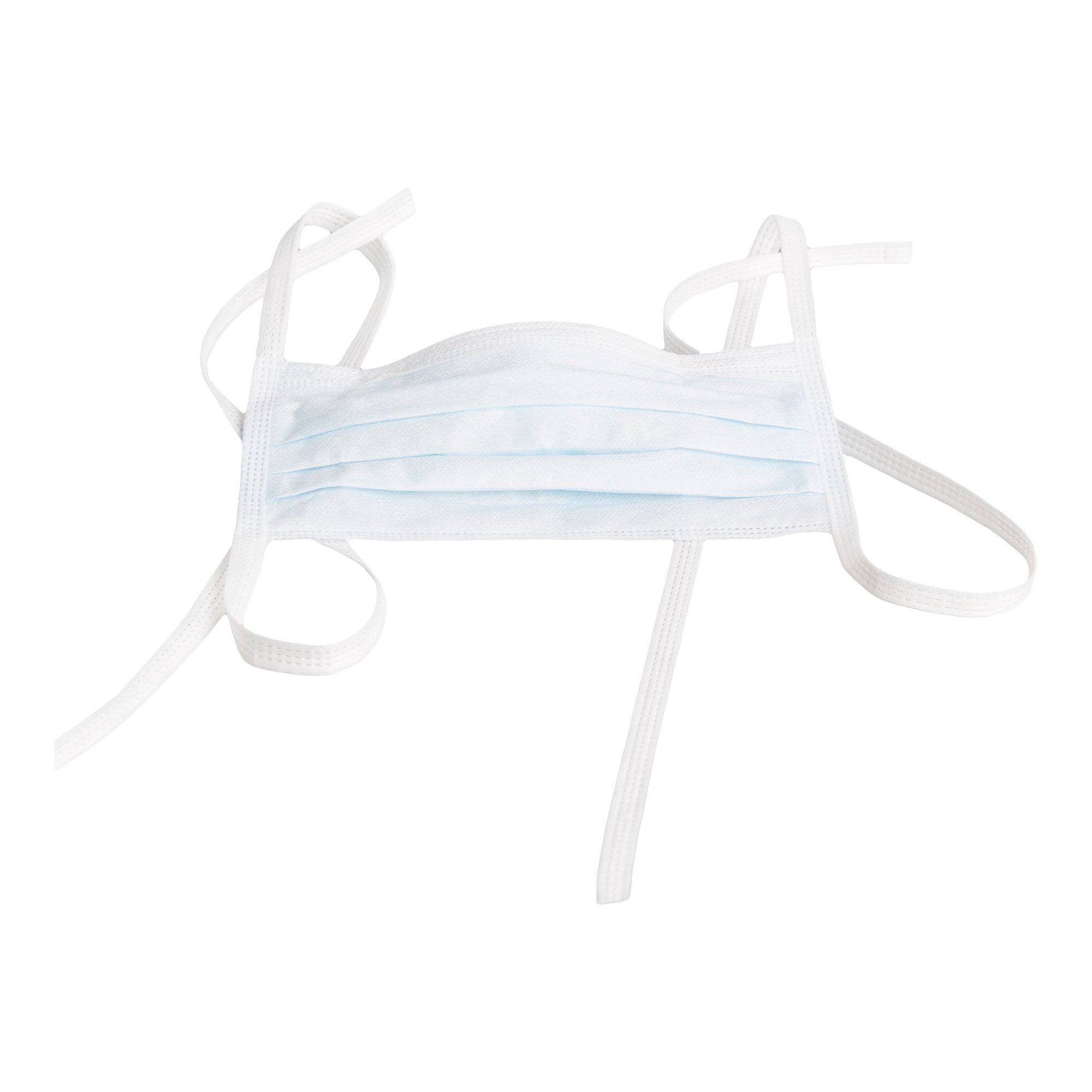 McKesson Medical Face Masks with Ties, Pleated, Non-Sterile - Level 1, Blue, 50 Count, 6 Packs, 300 Total