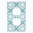 thumbnail image 2 of Metal Light Switch Plate Cover Mandala Teal Floral Pattern Damask MDL106, 2 of 13
