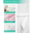 thumbnail image 3 of No Hook Shower Curtain with Snap in Liner, Pink Ombre Flowers Floral Hotel Shower Curtains for Bathroom, Washable Shower Curtain Liner Set with Mesh Top Window, 48"x72", 3 of 6