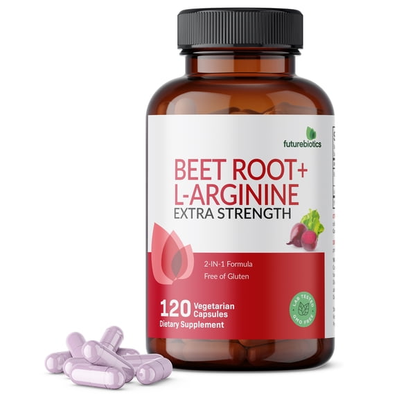 Futurebiotics Beet Root   L-Arginine, Nitric Oxide Support, Non-GMO, 120 Vegetarian Capsules