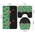 thumbnail image 3 of Green Bigfoot and Campfire Pattern Bathroom Rugs Sets 3 Piece,Toilet Cover Set,Absorbent Non Slip Bathroom Mats Sets with U-Shaped Contour Rug Toilet Rug Set, 3 of 5