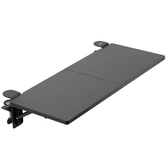 VIVO Black Clamp-on 30" x 12" Desk Extension, Accessory Platform, Keyboard Tray