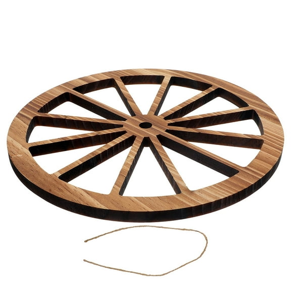 FRCOLOR Rustic Decoration Wooden Vintage Style Wheel Wall Hanging Decor