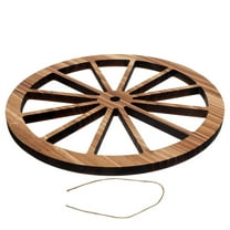 Supvox Decorative Vehicle Wheels Wagon Wheel Wall Hanging Dark Brown Wood 1Pack